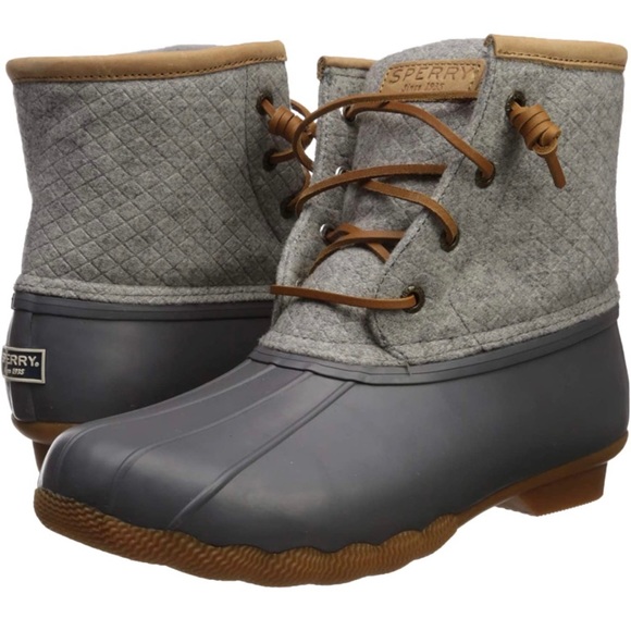 Sperry Shoes - New In Box Sperry Women's Saltwater Emboss Wool Boots Dark Grey - Size 7